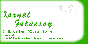 kornel foldessy business card